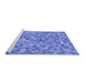 Sideview of Machine Washable Transitional Sky Blue Rug, wshpat3517blu