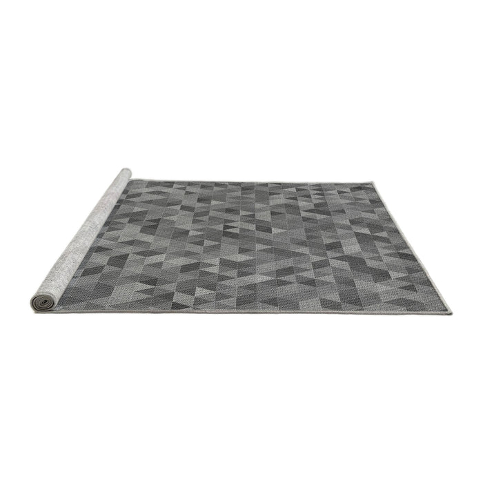 Sideview of Machine Washable Transitional Carbon Gray Rug, wshpat3517gry