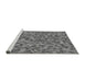 Sideview of Machine Washable Transitional Carbon Gray Rug, wshpat3517gry