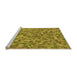 Sideview of Machine Washable Transitional Yellow Rug, wshpat3517org