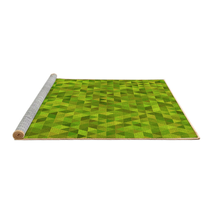 Sideview of Machine Washable Transitional Pistachio Green Rug, wshpat3517yw