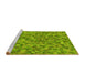 Sideview of Machine Washable Transitional Pistachio Green Rug, wshpat3517yw