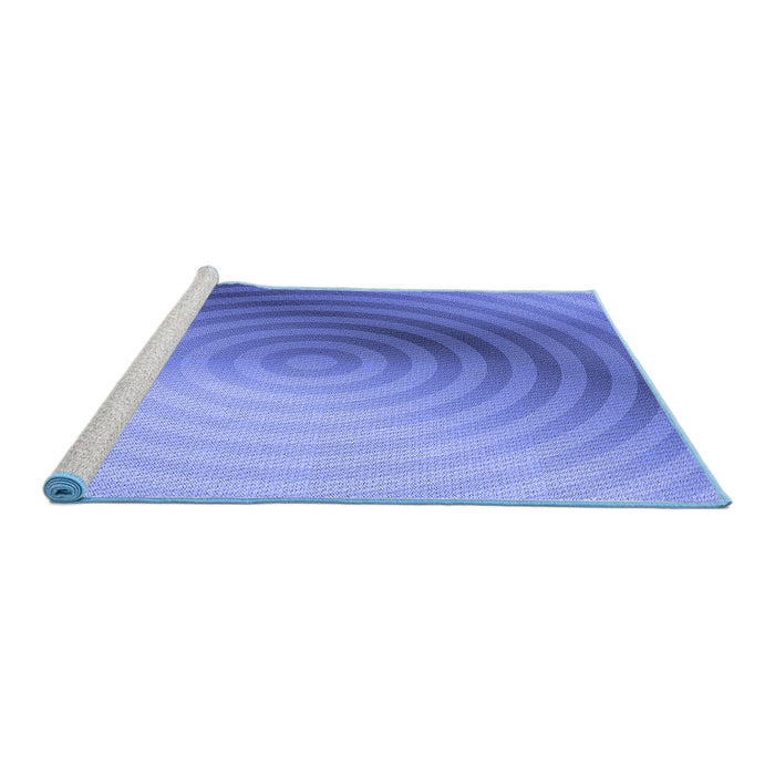 Sideview of Machine Washable Transitional Sky Blue Rug, wshpat3518blu