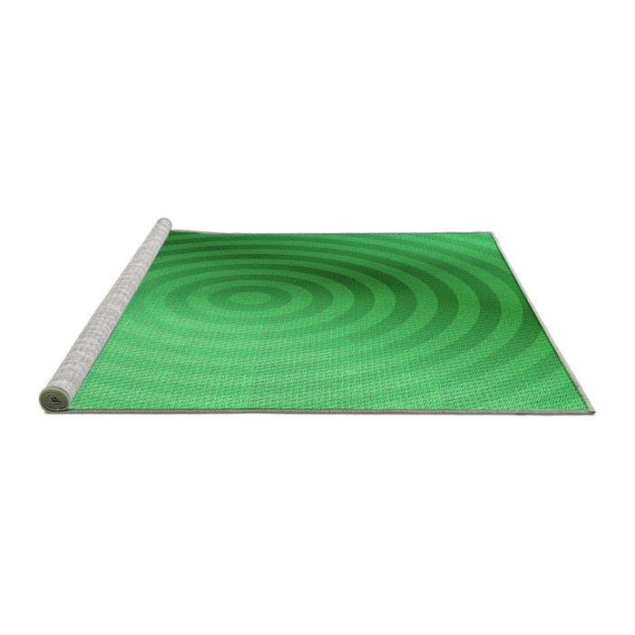 Sideview of Machine Washable Transitional Neon Green Rug, wshpat3518grn