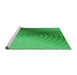 Sideview of Machine Washable Transitional Neon Green Rug, wshpat3518grn