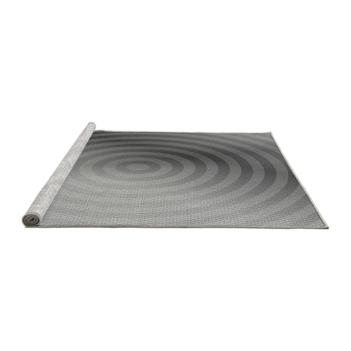 Sideview of Machine Washable Transitional Ash Gray Rug, wshpat3518gry