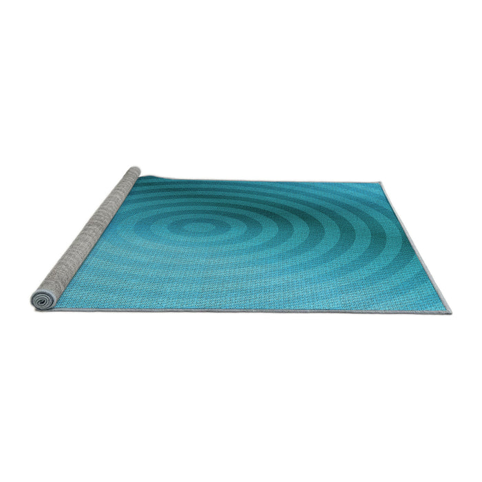 Sideview of Machine Washable Transitional Dark Turquoise Green Rug, wshpat3518lblu