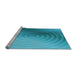 Sideview of Machine Washable Transitional Dark Turquoise Green Rug, wshpat3518lblu