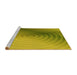 Sideview of Machine Washable Transitional Dark Yellow Green Rug, wshpat3518yw