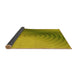 Thickness of Patterned Dark Yellow Green Rug, pat3518yw