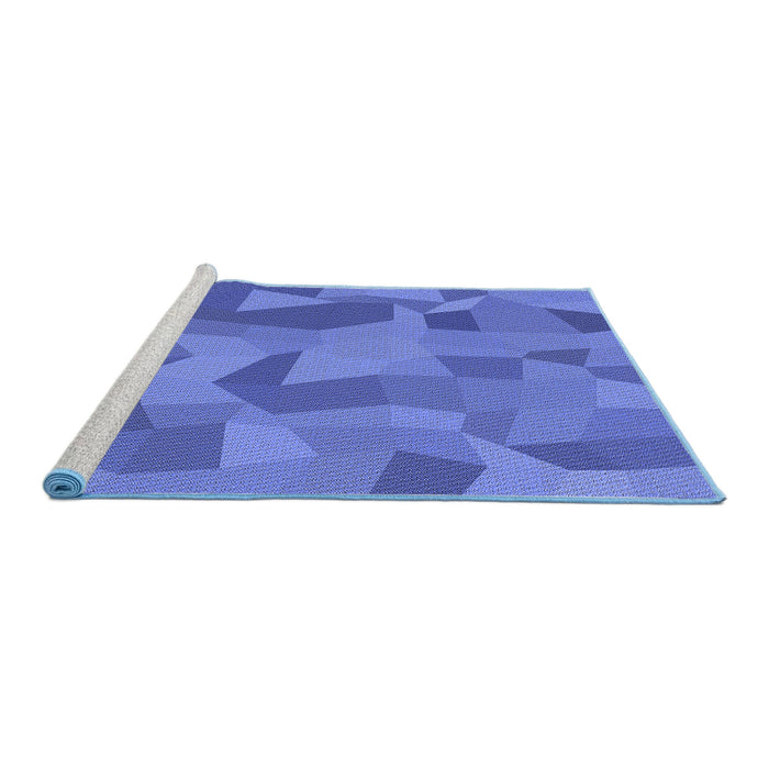 Sideview of Machine Washable Transitional Sky Blue Rug, wshpat3519blu