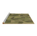 Sideview of Machine Washable Transitional Caramel Brown Rug, wshpat3519brn