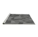 Sideview of Machine Washable Transitional Grey Gray Rug, wshpat3519gry