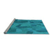 Sideview of Machine Washable Transitional Bright Turquoise Blue Rug, wshpat3519lblu