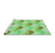 Sideview of Machine Washable Transitional Green Rug, wshpat3520grn