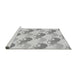 Sideview of Machine Washable Transitional Gunmetal Gray Rug, wshpat3520gry