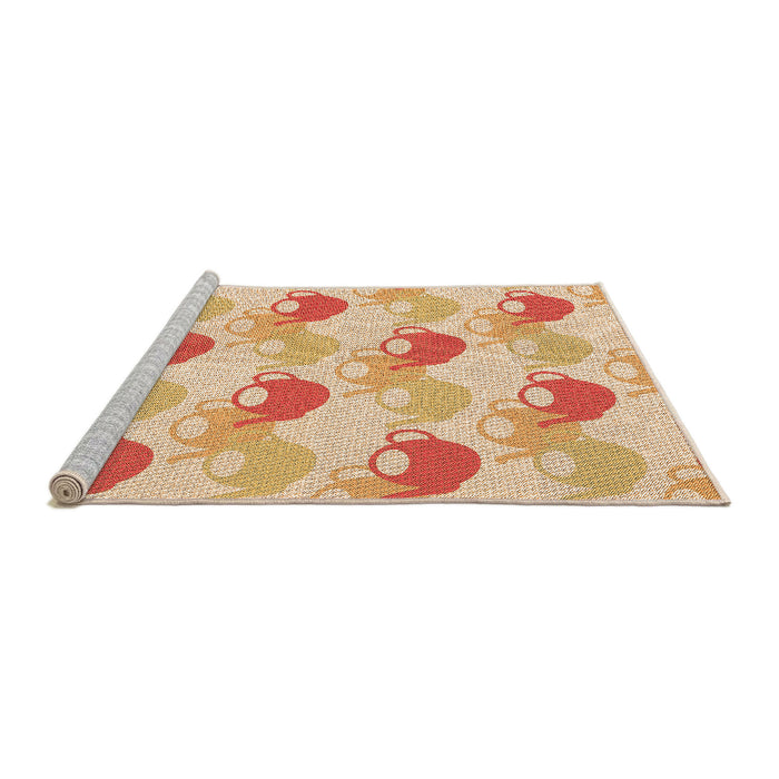 Sideview of Machine Washable Transitional Sun Yellow Rug, wshpat3520org