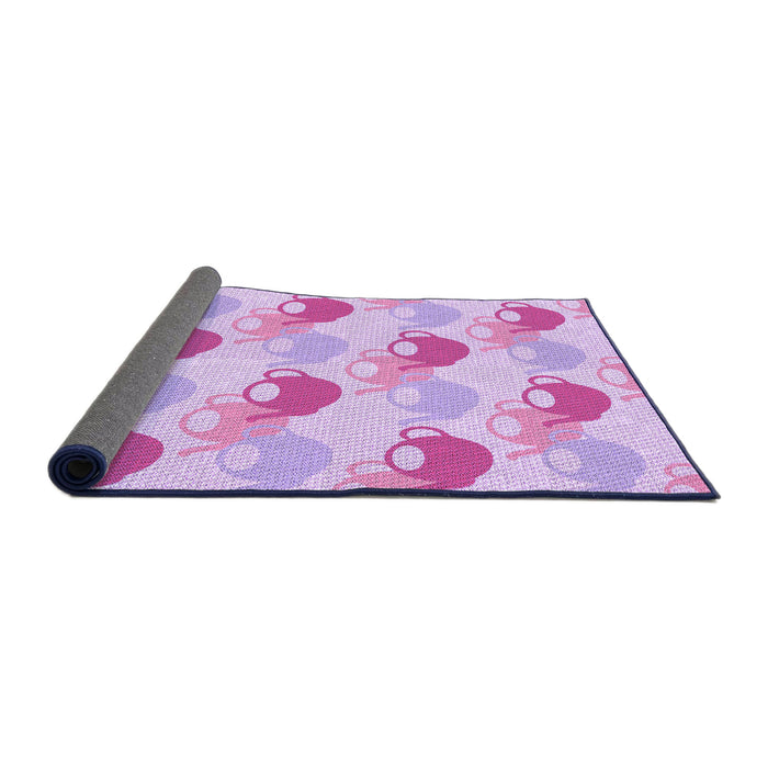 Thickness of Patterned Blossom Pink Rug, pat3520pur