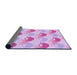 Thickness of Patterned Blossom Pink Rug, pat3520pur