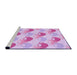 Sideview of Machine Washable Transitional Blossom Pink Rug, wshpat3520pur