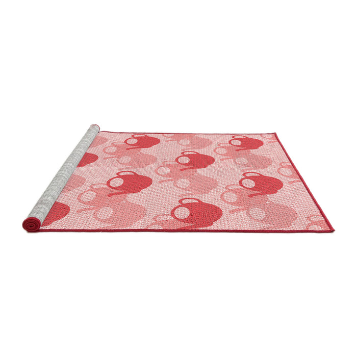 Sideview of Machine Washable Transitional Pink Rug, wshpat3520rd