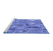 Sideview of Machine Washable Transitional Sky Blue Rug, wshpat3521blu