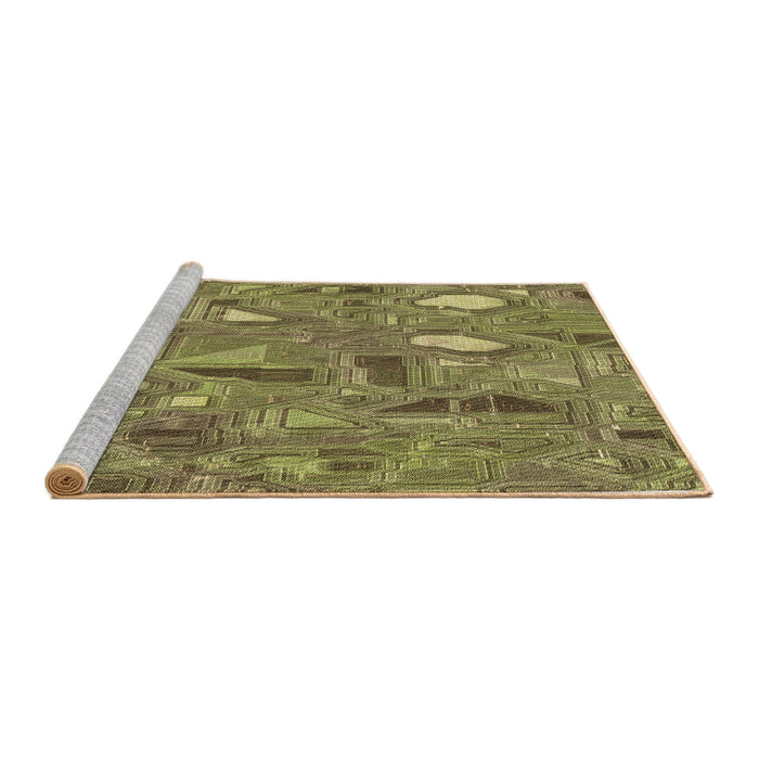 Sideview of Machine Washable Transitional Oak Brown Rug, wshpat3521brn