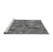 Sideview of Machine Washable Transitional Grey Gray Rug, wshpat3521gry