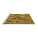 Sideview of Machine Washable Transitional Yellow Rug, wshpat3521org