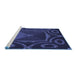 Sideview of Machine Washable Transitional Night Blue Rug, wshpat3522blu