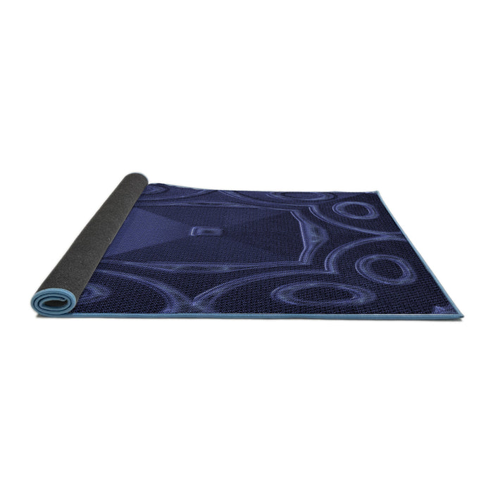 Thickness of Patterned Night Blue Rug, pat3522blu