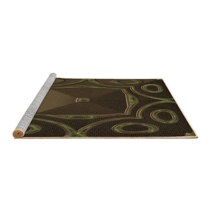 Sideview of Machine Washable Transitional Oak Brown Rug, wshpat3522brn