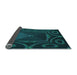 Thickness of Patterned Dark Cyan Green Rug, pat3522lblu