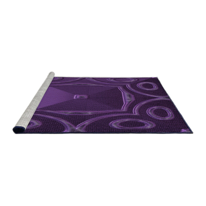 Sideview of Machine Washable Transitional Dark Purple Rug, wshpat3522pur