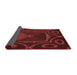 Thickness of Patterned Maroon Red Rug, pat3522rd