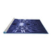 Sideview of Machine Washable Transitional Night Blue Rug, wshpat3523blu