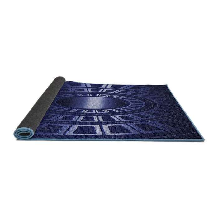 Thickness of Patterned Night Blue Rug, pat3523blu