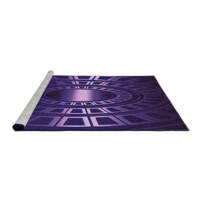 Sideview of Machine Washable Transitional Midnight Blue Rug, wshpat3523pur