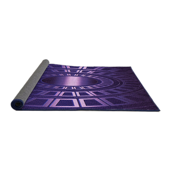 Thickness of Patterned Midnight Blue Rug, pat3523pur