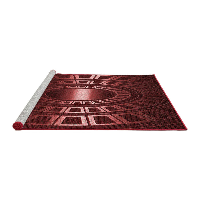 Sideview of Machine Washable Transitional Fire Brick Red Rug, wshpat3523rd