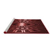 Sideview of Machine Washable Transitional Fire Brick Red Rug, wshpat3523rd