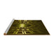 Sideview of Machine Washable Transitional Dark Yellow Green Rug, wshpat3523yw