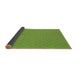 Thickness of Patterned Olive Green Rug, pat3524brn