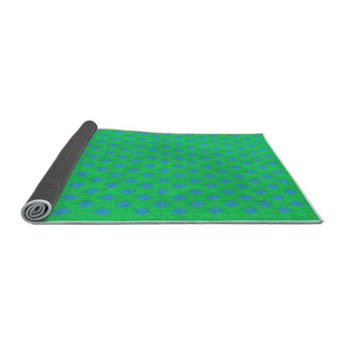 Thickness of Patterned Neon Green Rug, pat3524lblu