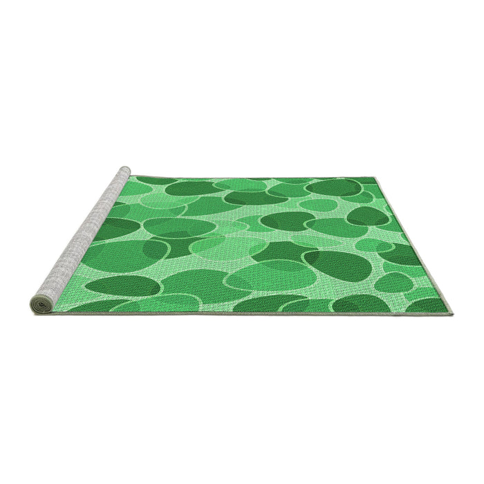 Sideview of Machine Washable Transitional Lime Mint Green Rug, wshpat3525grn