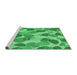 Sideview of Machine Washable Transitional Lime Mint Green Rug, wshpat3525grn