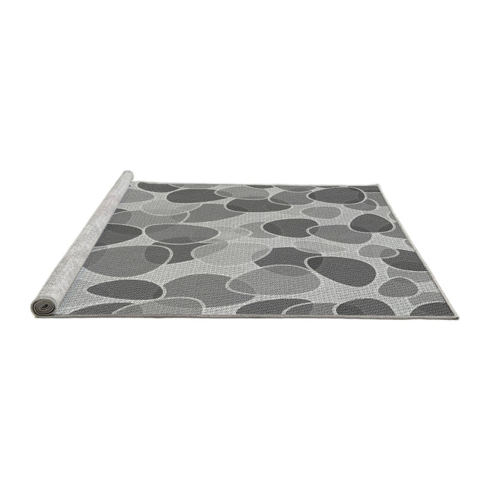 Sideview of Machine Washable Transitional Smokey Gray Rug, wshpat3525gry