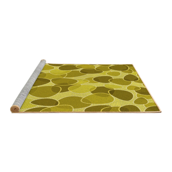 Sideview of Machine Washable Transitional Bright Gold Yellow Rug, wshpat3525yw