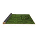 Thickness of Patterned Dark Forest Green Rug, pat3526brn