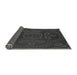 Thickness of Patterned Charcoal Black Rug, pat3526gry